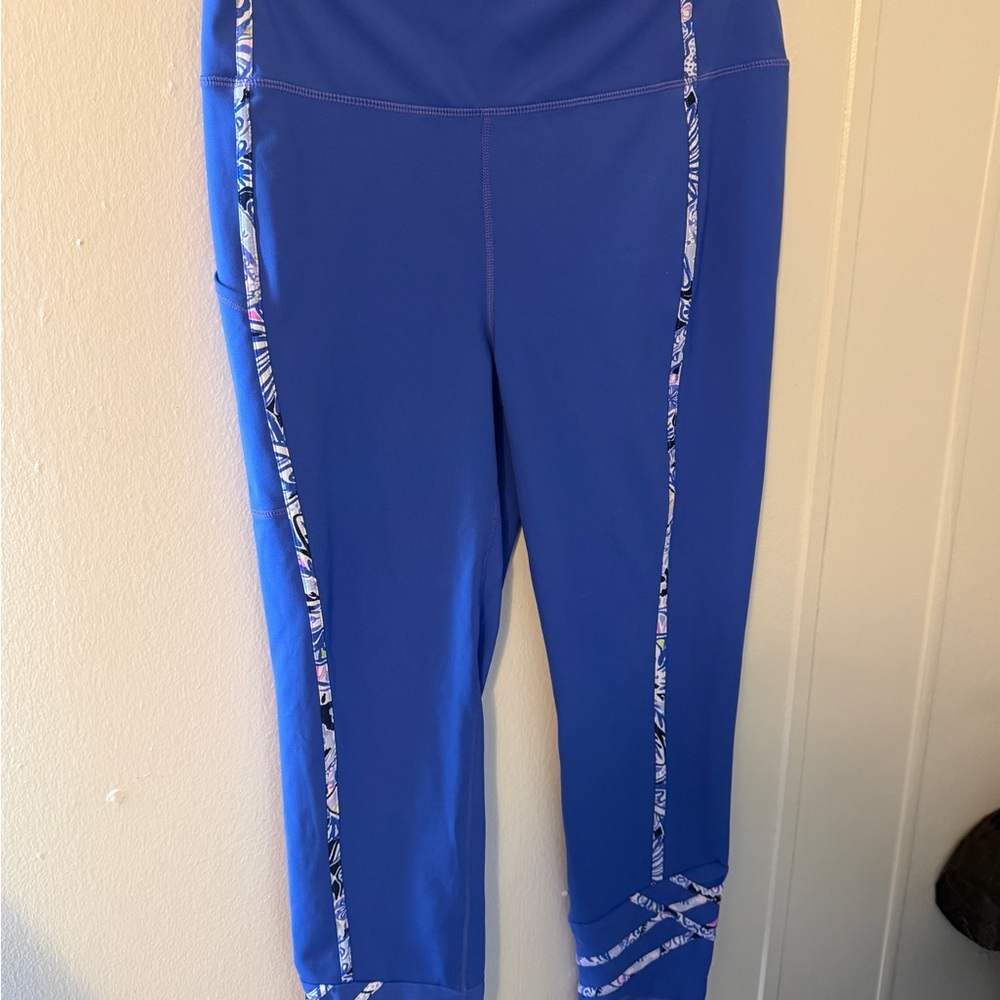 Lilly Pulitzer purple Luxletic Leggings with Contrast Striping